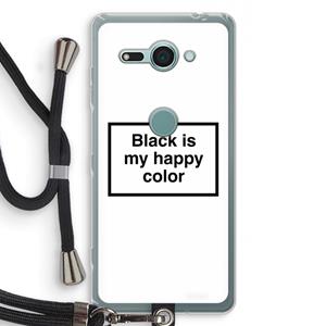 CaseCompany Black is my happy color: Sony Xperia XZ2 Compact Transparant Hoesje met koord