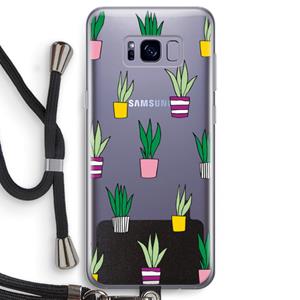 CaseCompany Sanseveria: Samsung Galaxy S8 Transparant Hoesje met koord