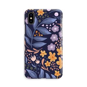 CaseCompany Flowers with blue leaves: iPhone Xs Volledig Geprint Hoesje