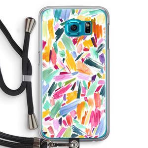 CaseCompany Watercolor Brushstrokes: Samsung Galaxy S6 Transparant Hoesje met koord