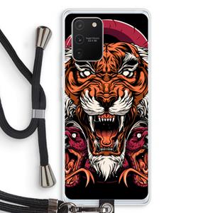 CaseCompany Tiger and Rattlesnakes: Samsung Galaxy S10 Lite Transparant Hoesje met koord