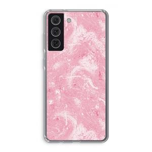 CaseCompany Abstract Painting Pink: Samsung Galaxy S21 FE Transparant Hoesje