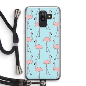 CaseCompany Anything Flamingoes: Samsung Galaxy J8 (2018) Transparant Hoesje met koord