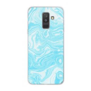 CaseCompany Waterverf blauw: Samsung Galaxy A6 Plus (2018) Transparant Hoesje