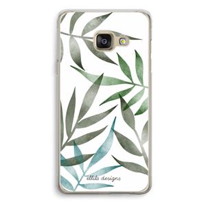 CaseCompany Tropical watercolor leaves: Samsung A3 (2017) Transparant Hoesje