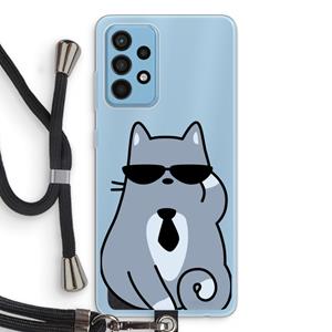 CaseCompany Cool cat: Samsung Galaxy A52 Transparant Hoesje met koord