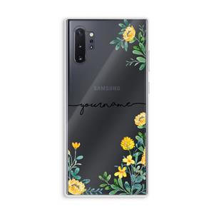 CaseCompany Gele bloemen: Samsung Galaxy Note 10 Plus Transparant Hoesje