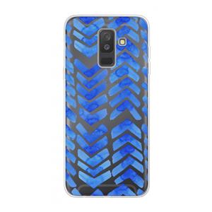 CaseCompany Blauwe pijlen: Samsung Galaxy A6 Plus (2018) Transparant Hoesje