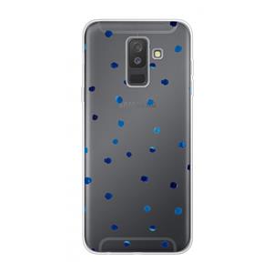 CaseCompany Blauwe stippen: Samsung Galaxy A6 Plus (2018) Transparant Hoesje