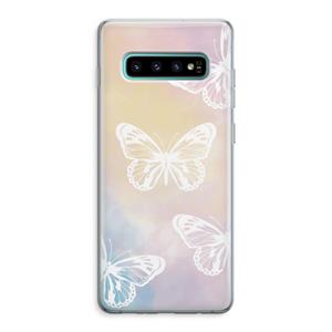 CaseCompany White butterfly: Samsung Galaxy S10 Plus Transparant Hoesje