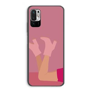 CaseCompany Pink boots: Xiaomi Redmi Note 10 5G Transparant Hoesje