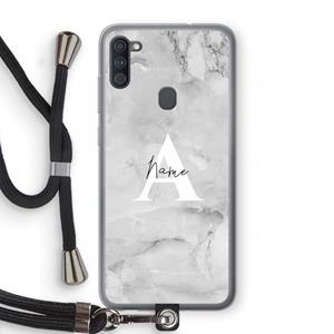 CaseCompany Ivory Marble: Samsung Galaxy A11 Transparant Hoesje met koord