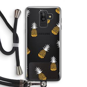 CaseCompany Ananasjes: Samsung Galaxy J8 (2018) Transparant Hoesje met koord