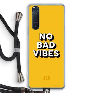 CaseCompany No Bad Vibes: Sony Xperia 5 II Transparant Hoesje met koord