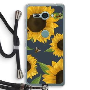 CaseCompany Sunflower and bees: Sony Xperia XZ2 Compact Transparant Hoesje met koord