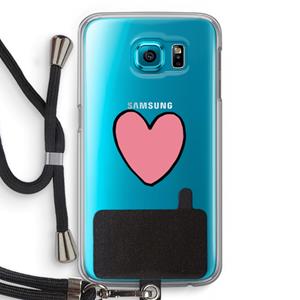 CaseCompany Hartje: Samsung Galaxy S6 Transparant Hoesje met koord