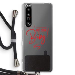 CaseCompany Not Your Baby: Sony Xperia 1 III Transparant Hoesje met koord