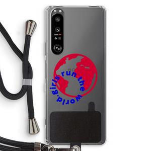 CaseCompany Run The World: Sony Xperia 1 III Transparant Hoesje met koord