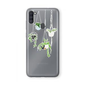 CaseCompany Hang In There: Samsung Galaxy A11 Transparant Hoesje
