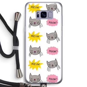 CaseCompany Meow: Samsung Galaxy S8 Transparant Hoesje met koord