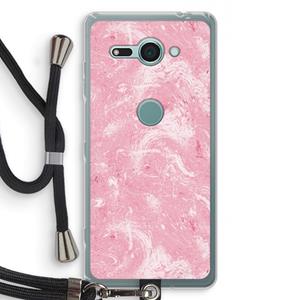 CaseCompany Abstract Painting Pink: Sony Xperia XZ2 Compact Transparant Hoesje met koord
