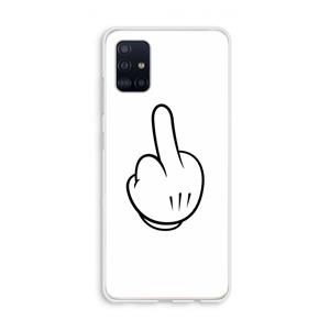 CaseCompany Middle finger white: Galaxy A51 4G Transparant Hoesje