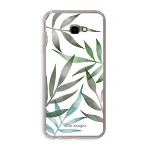 CaseCompany Tropical watercolor leaves: Samsung Galaxy J4 Plus Transparant Hoesje