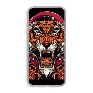 CaseCompany Tiger and Rattlesnakes: Samsung Galaxy J4 Plus Transparant Hoesje