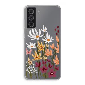 CaseCompany Painted wildflowers: Samsung Galaxy S21 FE Transparant Hoesje
