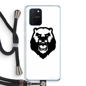 CaseCompany Angry Bear (white): Samsung Galaxy Note 10 Lite Transparant Hoesje met koord