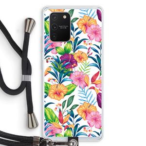 CaseCompany Tropisch 2: Samsung Galaxy S10 Lite Transparant Hoesje met koord