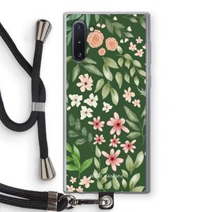 CaseCompany Botanical green sweet flower heaven: Samsung Galaxy Note 10 Transparant Hoesje met koord