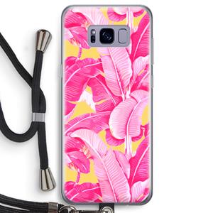 CaseCompany Pink Banana: Samsung Galaxy S8 Transparant Hoesje met koord
