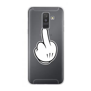 CaseCompany Middle finger black: Samsung Galaxy A6 Plus (2018) Transparant Hoesje