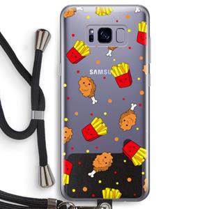 CaseCompany Chicken 'n Fries: Samsung Galaxy S8 Transparant Hoesje met koord
