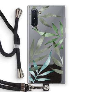 CaseCompany Tropical watercolor leaves: Samsung Galaxy Note 10 Transparant Hoesje met koord