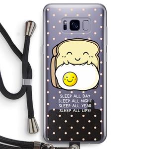 CaseCompany Sleep All Day: Samsung Galaxy S8 Transparant Hoesje met koord