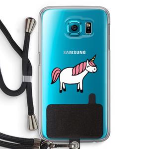 CaseCompany Eenhoorn: Samsung Galaxy S6 Transparant Hoesje met koord