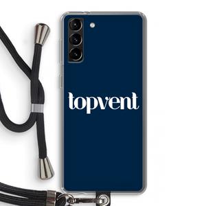 CaseCompany Topvent Navy: Samsung Galaxy S21 Plus Transparant Hoesje met koord