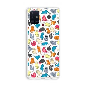 CaseCompany Kleurrijke katten: Galaxy A51 4G Transparant Hoesje