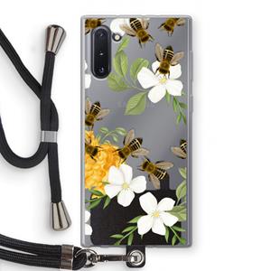 CaseCompany No flowers without bees: Samsung Galaxy Note 10 Transparant Hoesje met koord