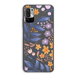 CaseCompany Flowers with blue leaves: Xiaomi Redmi Note 10 5G Transparant Hoesje