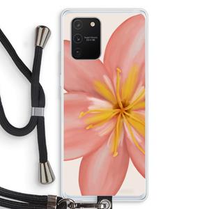 CaseCompany Pink Ellila Flower: Samsung Galaxy S10 Lite Transparant Hoesje met koord