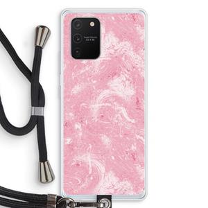 CaseCompany Abstract Painting Pink: Samsung Galaxy S10 Lite Transparant Hoesje met koord