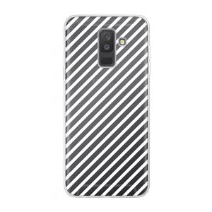 CaseCompany Strepen zwart-wit: Samsung Galaxy A6 Plus (2018) Transparant Hoesje