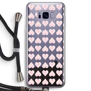 CaseCompany Ass 'n Titties: Samsung Galaxy S8 Transparant Hoesje met koord