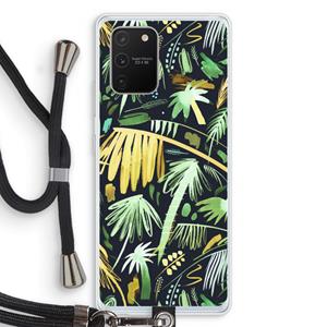 CaseCompany Tropical Palms Dark: Samsung Galaxy S10 Lite Transparant Hoesje met koord