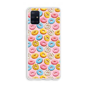 CaseCompany Pink donuts: Galaxy A51 4G Transparant Hoesje