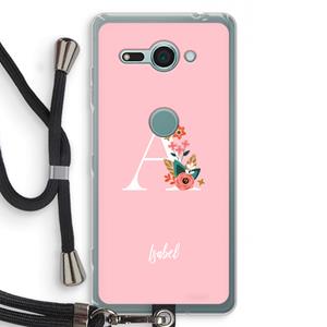 CaseCompany Pink Bouquet: Sony Xperia XZ2 Compact Transparant Hoesje met koord