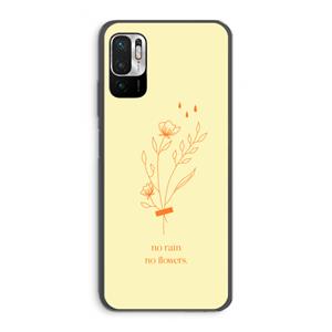 CaseCompany No rain no flowers: Xiaomi Redmi Note 10 5G Transparant Hoesje